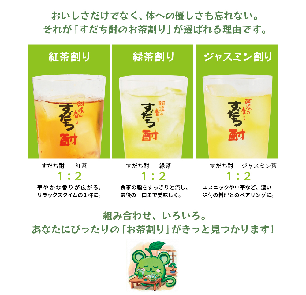 すだち酎のお茶割り